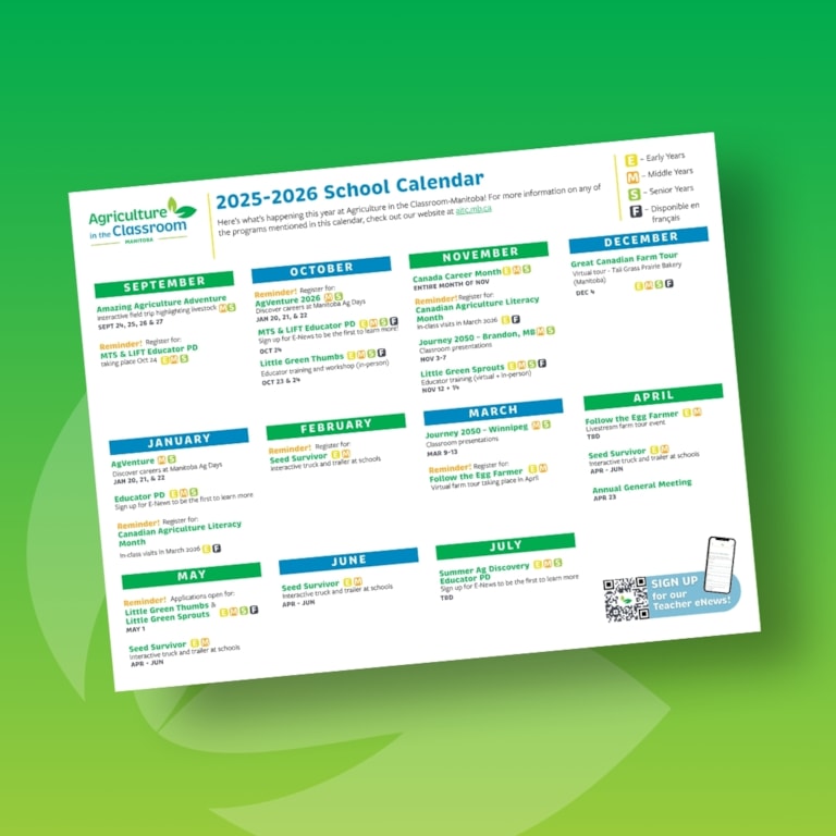 School calendar on green and yellow gradient background
